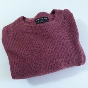 Something Navy Women's Burgundy Long Sleeve Crew Neck Pullover Sweater Size M